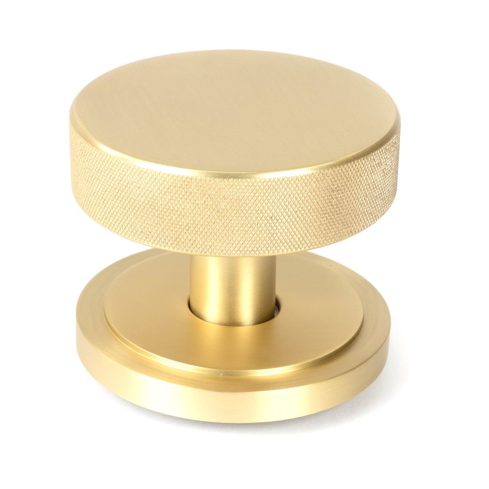 From The Anvil - Satin Brass Brompton Centre Door Knob (Art Deco) | Sku. 50894 | Trade Door Handles.