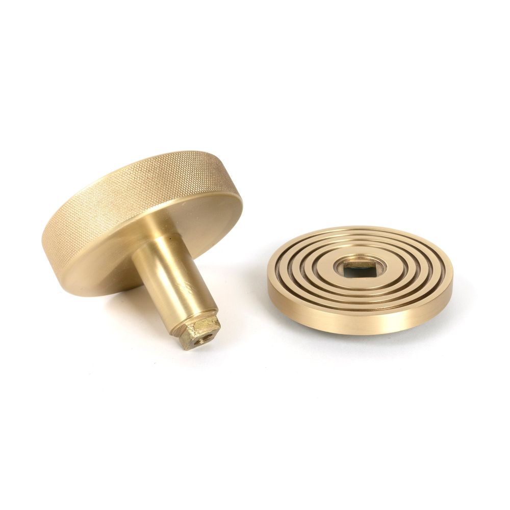 From The Anvil - Satin Brass Brompton Centre Door Knob (Beehive) | Sku. 50895 | Trade Door Handles.