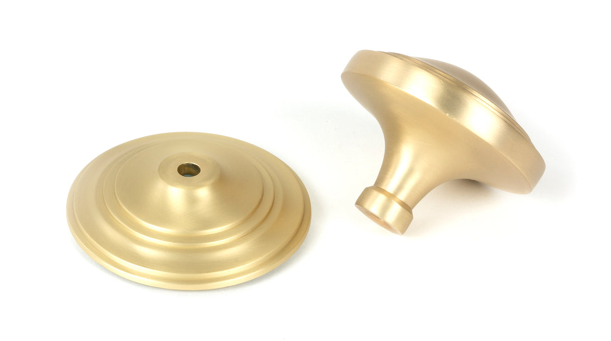 From The Anvil - Satin Brass Art Deco Centre Door Knob | Sku. 50897 | Trade Door Handles.