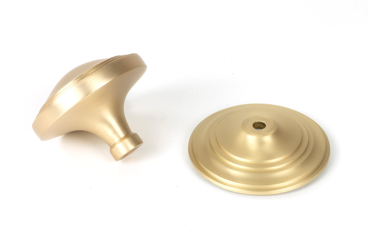 From The Anvil - Satin Brass Art Deco Centre Door Knob | Sku. 50897 | Trade Door Handles.