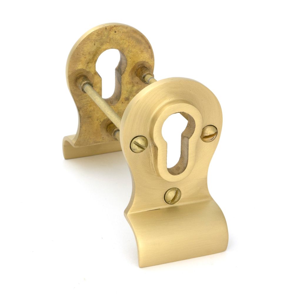 From The Anvil - Satin Brass 50mm Euro Door Pull (Back to Back fixings) | Sku. 50899 | Trade Door Handles.