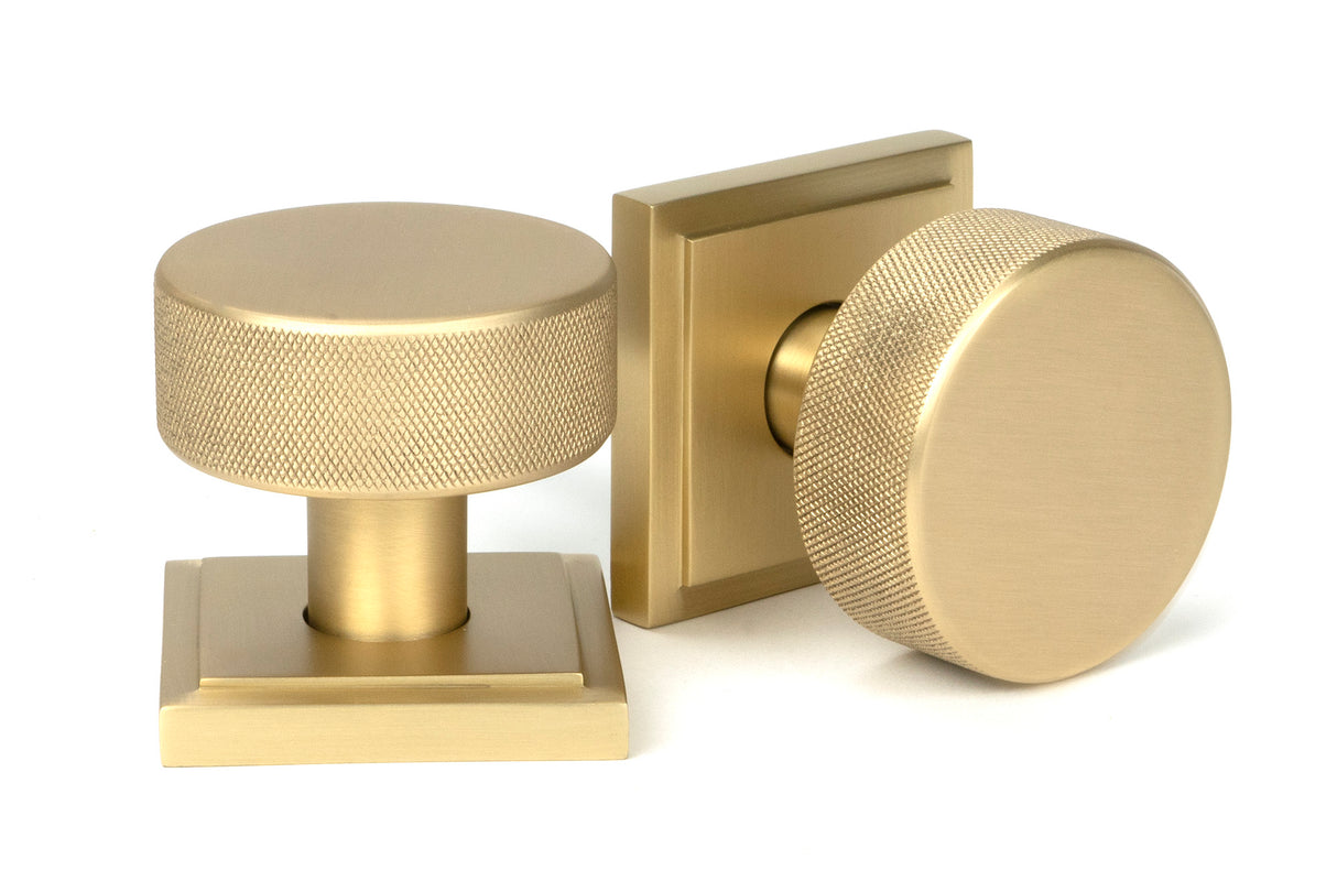 From The Anvil - Satin Brass Brompton Mortice/Rim Knob Set (Square) | Sku. 50911 | Trade Door Handles.