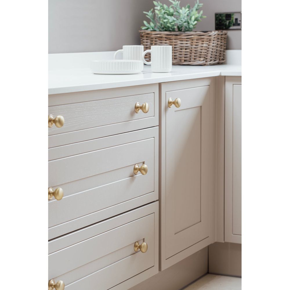 From The Anvil - Satin Brass Mushroom Cabinet Knob 38mm | Sku. 50930 | Trade Door Handles.