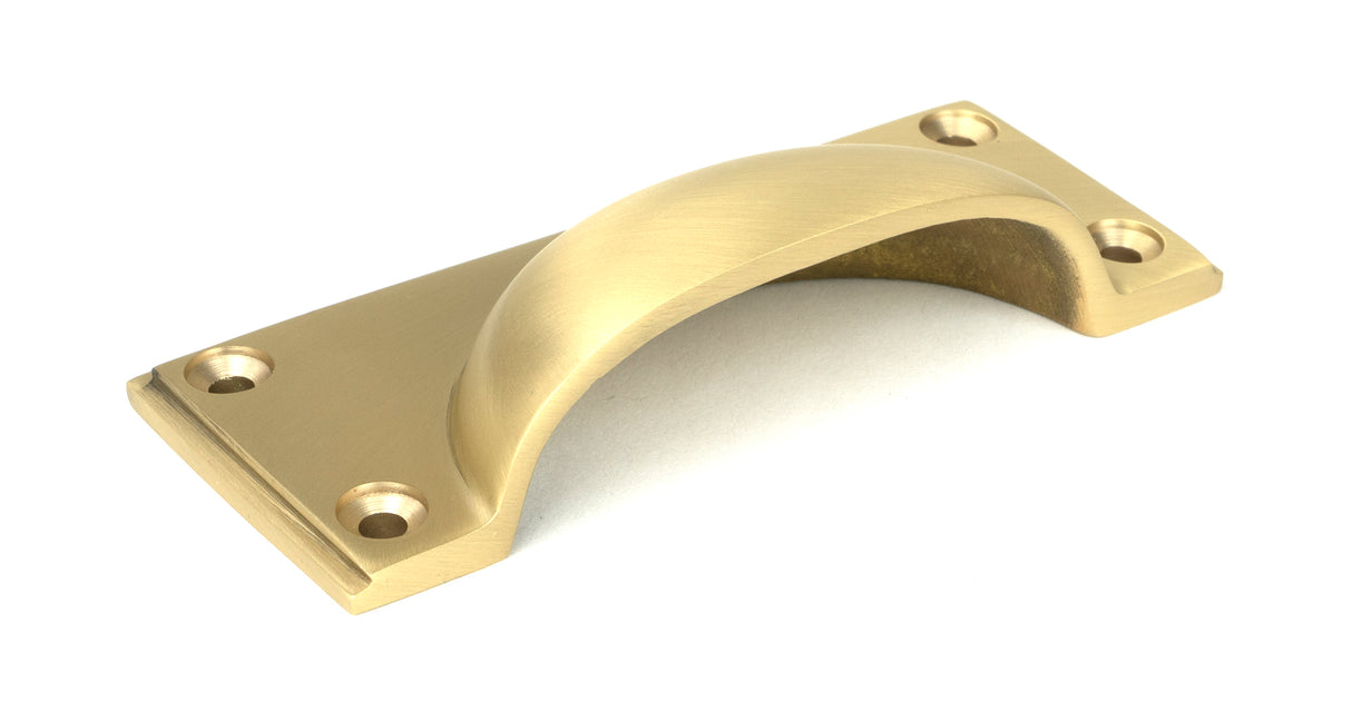 From The Anvil - Satin Brass Art Deco Drawer Pull | Sku. 50942 | Trade Door Handles.