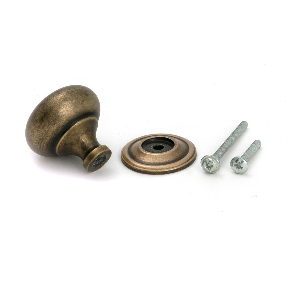 From The Anvil - Burnished Brass Mushroom Cabinet Knob 38mm | Sku. 50955 | Trade Door Handles.