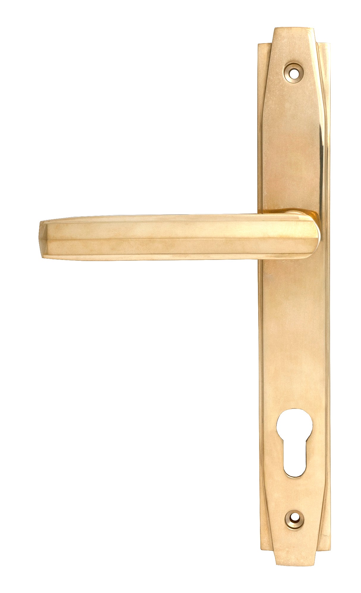 From The Anvil - Polished Brass Art Deco Slimline Lever Espag. Lock Set | Sku. 51185 | Trade Door Handles.
