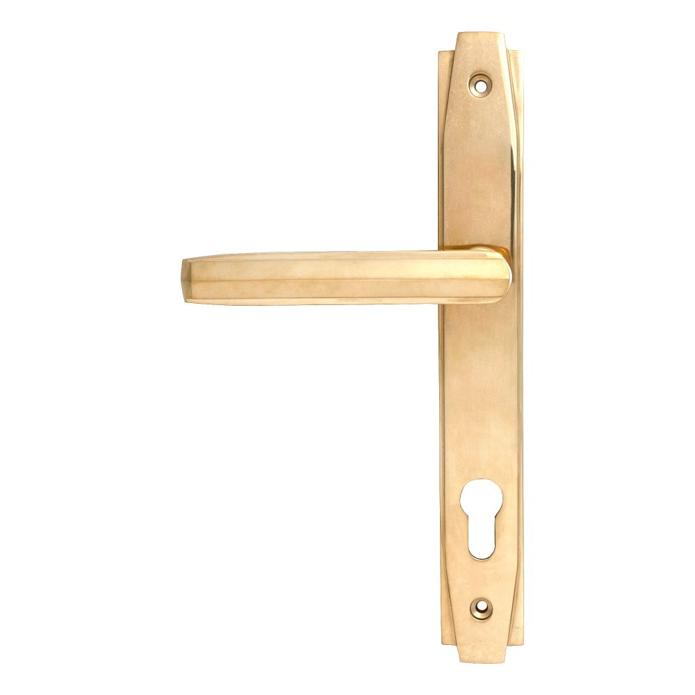 From The Anvil - Polished Brass Art Deco Slimline Lever Espag. Lock Set | Sku. 51185 | Trade Door Handles.