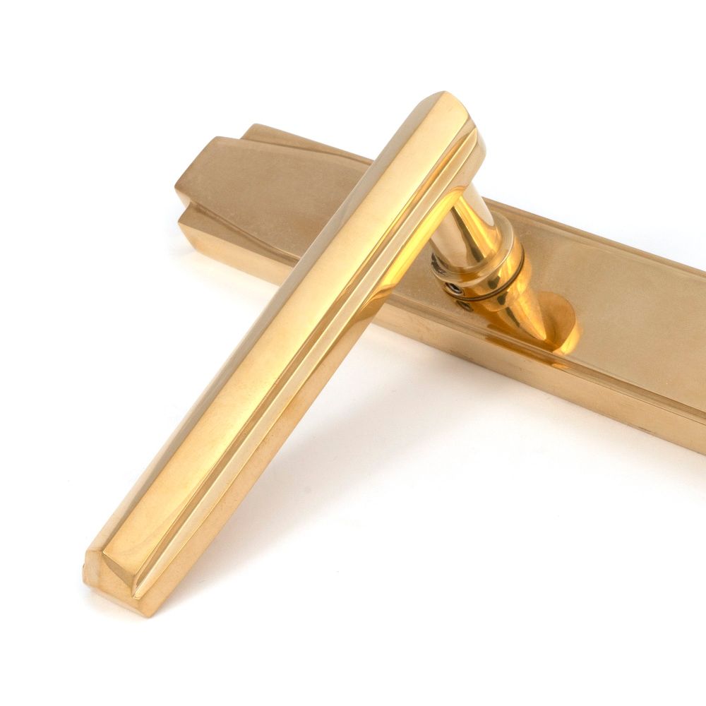 From The Anvil - Polished Brass Art Deco Slimline Lever Espag. Lock Set | Sku. 51185 | Trade Door Handles.