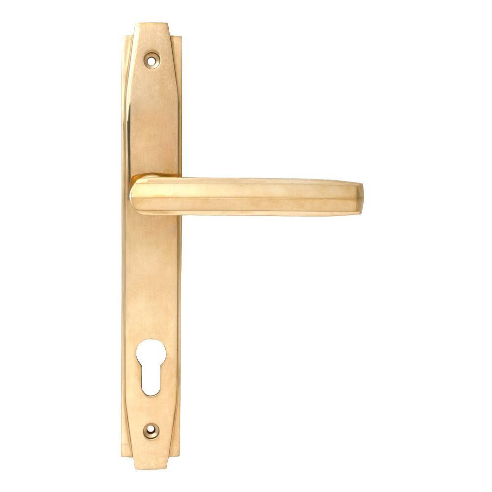 From The Anvil - Polished Brass Art Deco Slimline Lever Espag. Lock Set | Sku. 51185 | Trade Door Handles.
