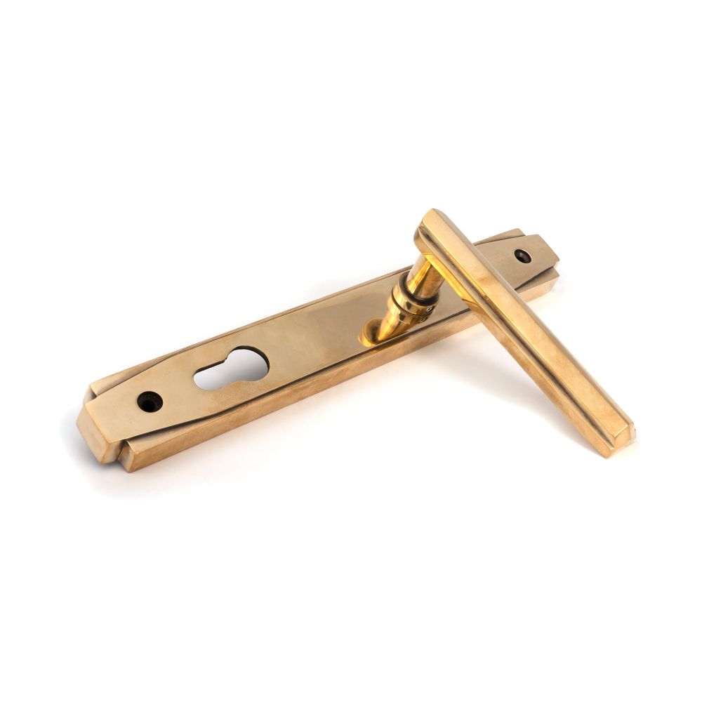 From The Anvil - Aged Brass Art Deco Slimline Lever Espag. Lock Set | Sku. 51186 | Trade Door Handles.