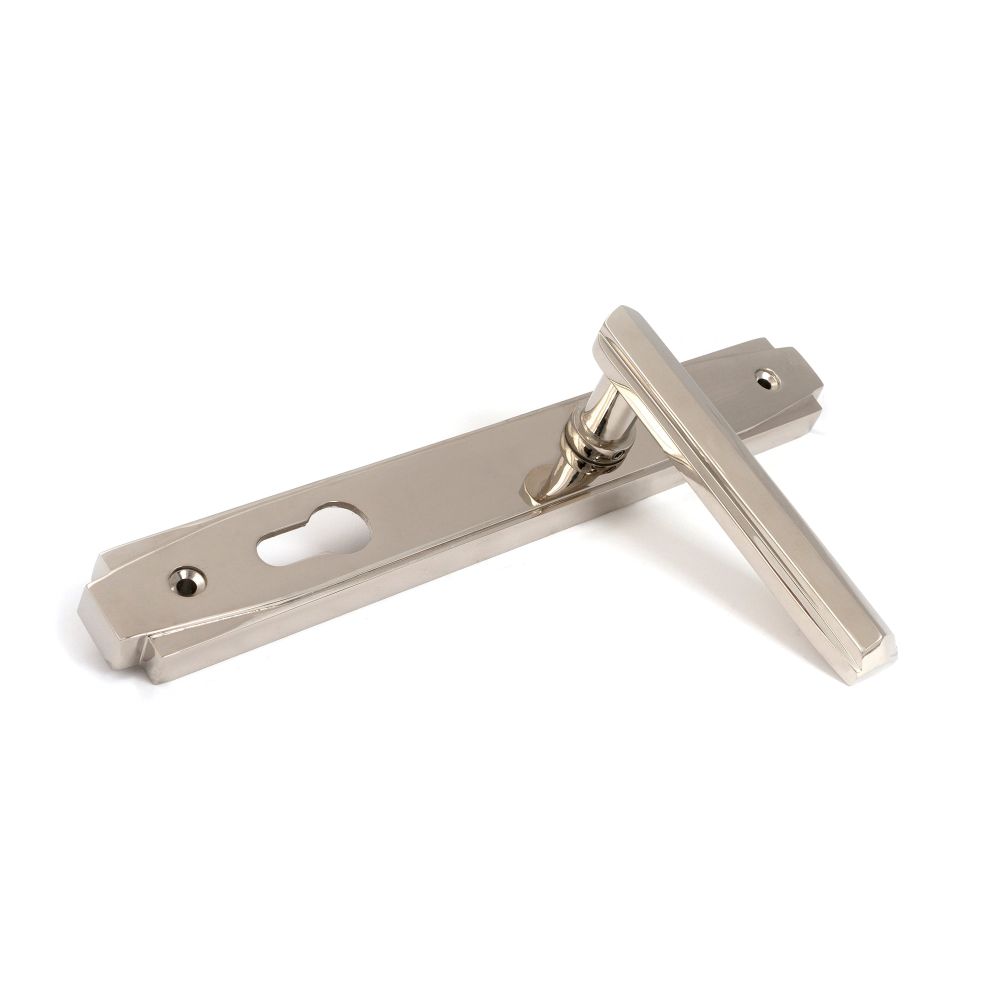 From The Anvil - Polished Nickel Art Deco Slimline Lever Espag. Lock Set | Sku. 51187 | Trade Door Handles.