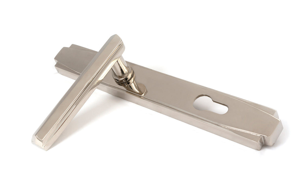 From The Anvil - Polished Nickel Art Deco Slimline Lever Espag. Lock Set | Sku. 51187 | Trade Door Handles.