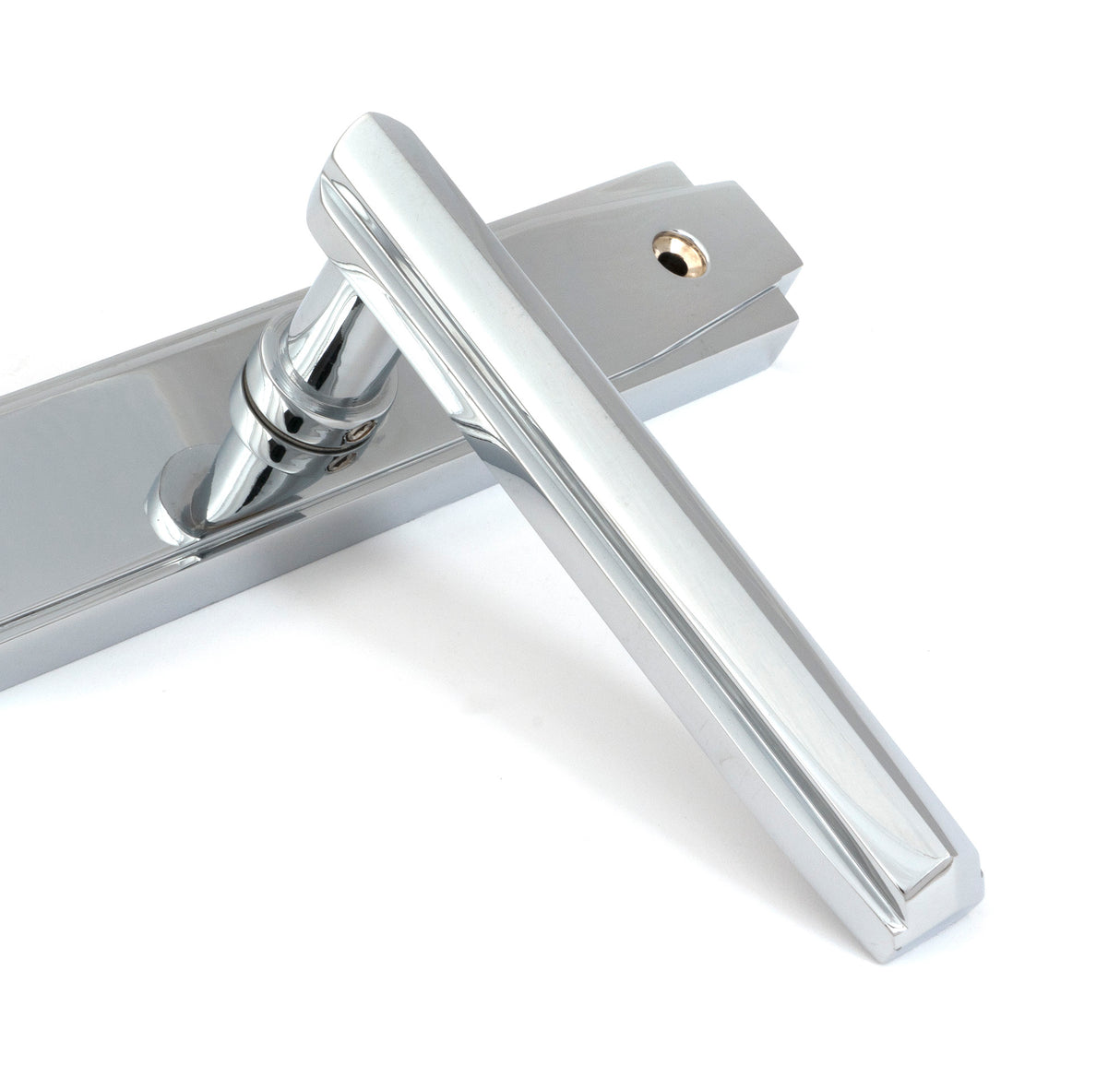 From The Anvil - Polished Chrome Art Deco Slimline Lever Espag. Lock Set | Sku. 51188 | Trade Door Handles.