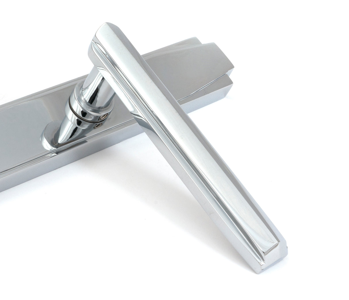From The Anvil - Polished Chrome Art Deco Slimline Lever Espag. Lock Set | Sku. 51188 | Trade Door Handles.