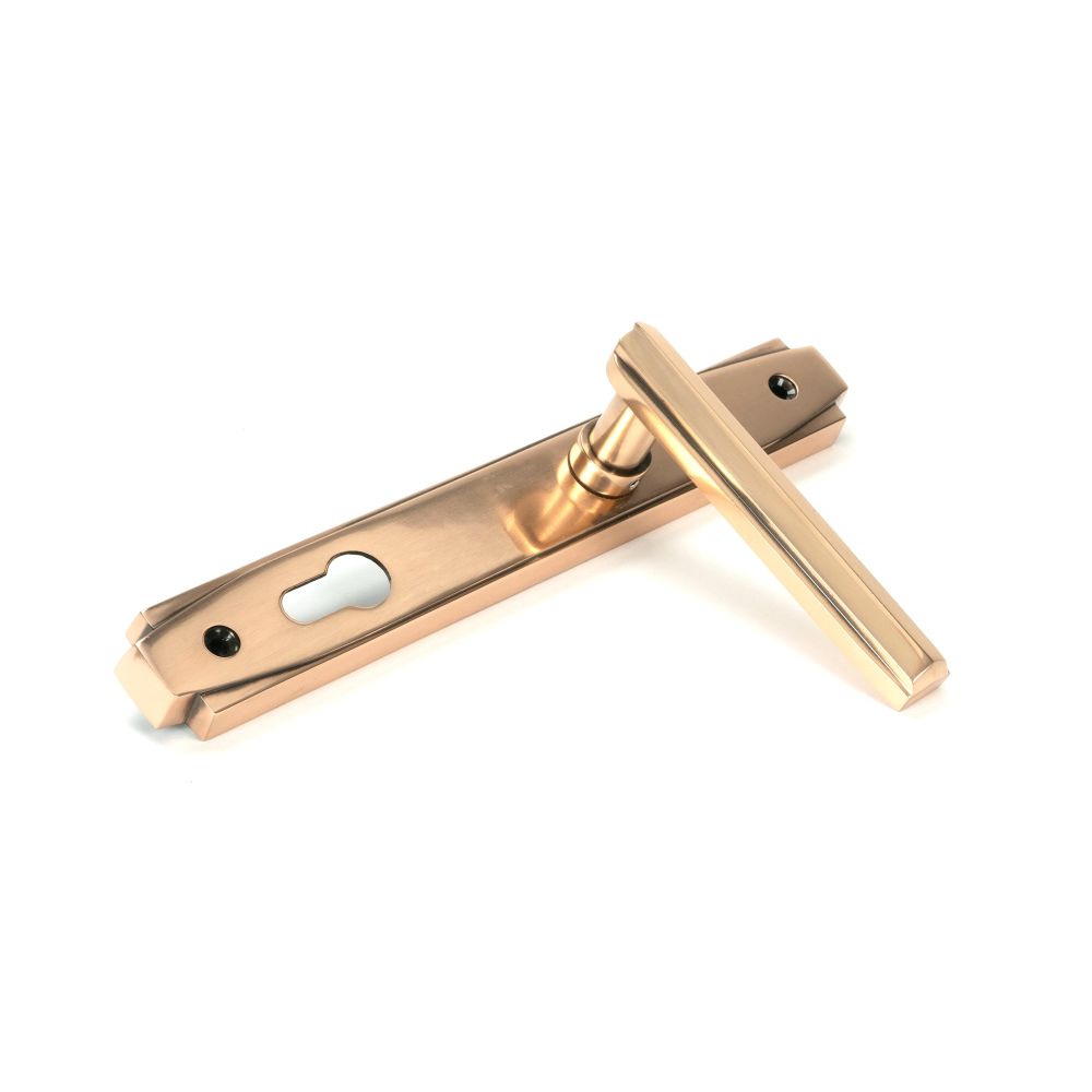 From The Anvil - Polished Bronze Art Deco Slimline Lever Espag. Lock Set | Sku. 51190 | Trade Door Handles.