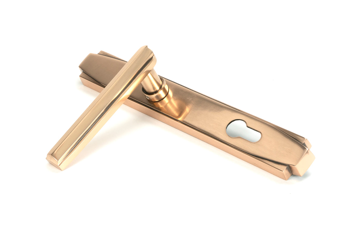 From The Anvil - Polished Bronze Art Deco Slimline Lever Espag. Lock Set | Sku. 51190 | Trade Door Handles.
