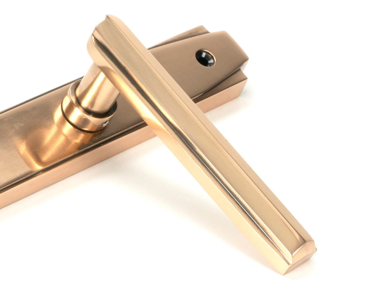 From The Anvil - Polished Bronze Art Deco Slimline Lever Espag. Lock Set | Sku. 51190 | Trade Door Handles.
