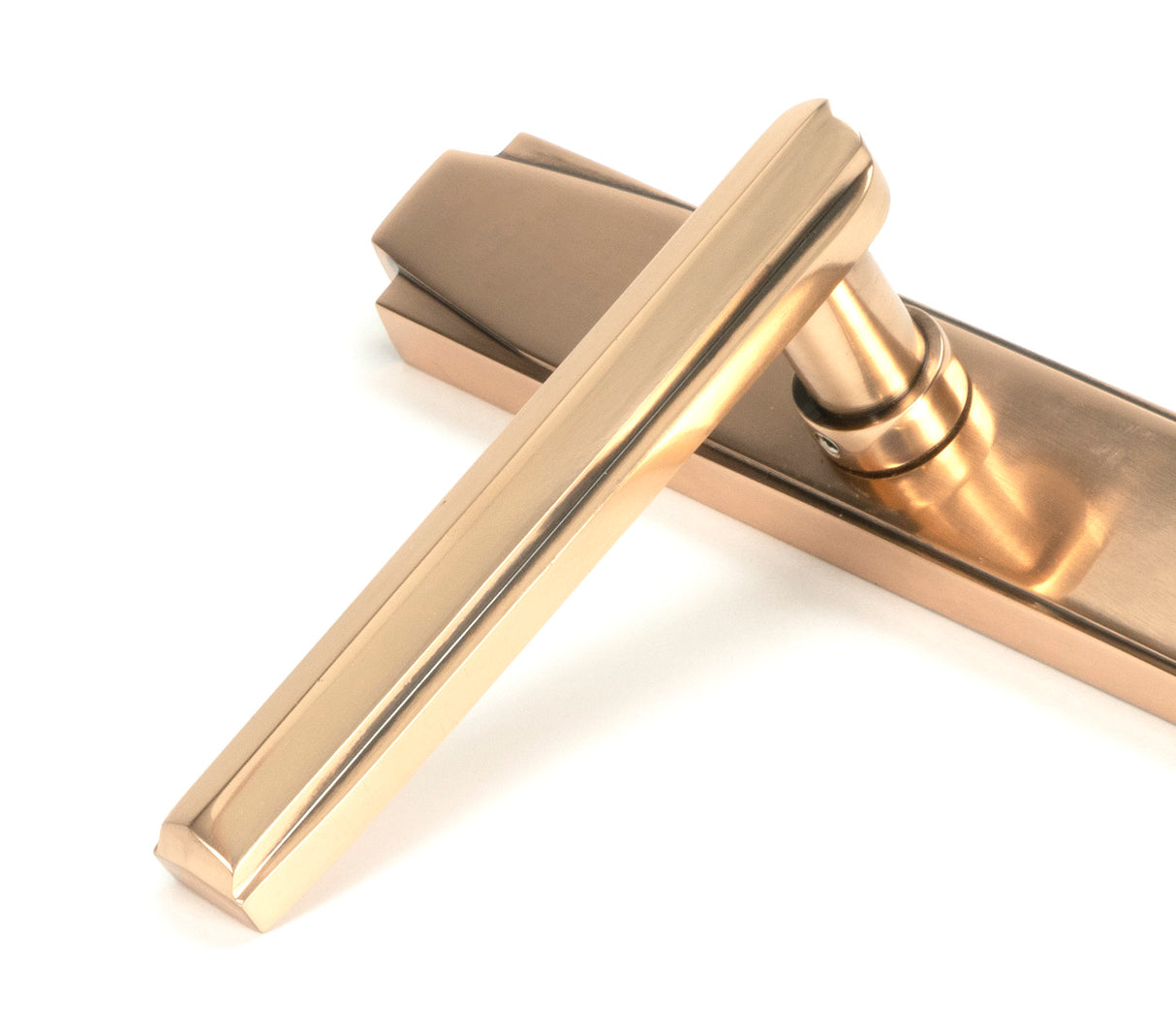 From The Anvil - Polished Bronze Art Deco Slimline Lever Espag. Lock Set | Sku. 51190 | Trade Door Handles.