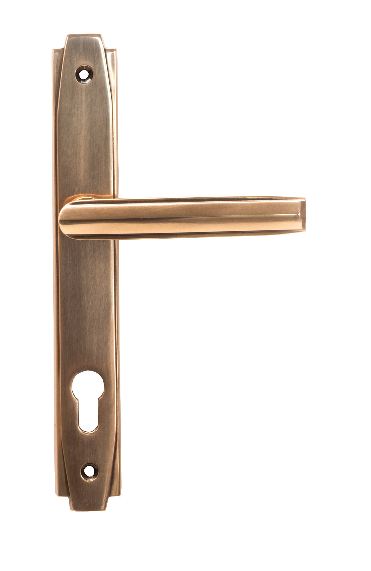 From The Anvil - Polished Bronze Art Deco Slimline Lever Espag. Lock Set | Sku. 51190 | Trade Door Handles.