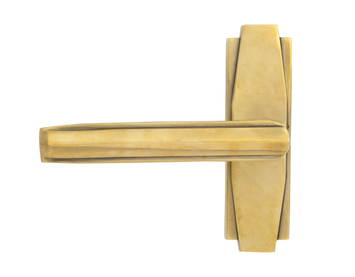 From The Anvil - Aged Brass Art Deco Lever on Rose Set | Sku. 51192 | Trade Door Handles.