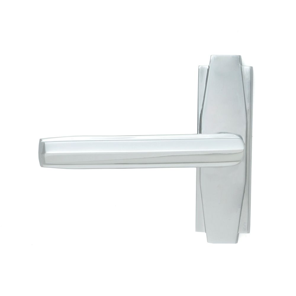 From The Anvil - Polished Chrome Art Deco Lever on Rose Set | Sku. 51194 | Trade Door Handles.