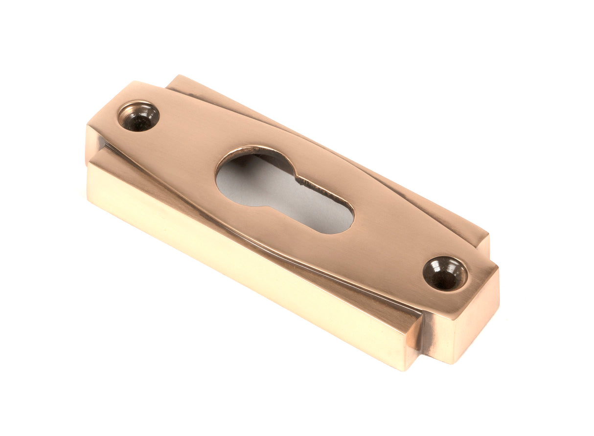 From The Anvil - Polished Bronze Art Deco Euro Escutcheon | Sku. 51202 | Trade Door Handles.