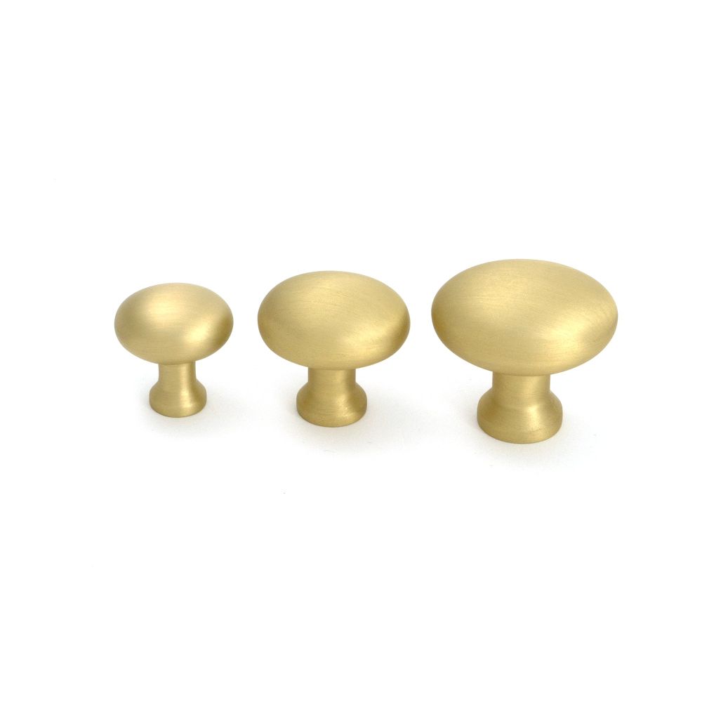 From The Anvil - Satin Brass Moore Cabinet Knob - 32mm | Sku. 51230 | Trade Door Handles.