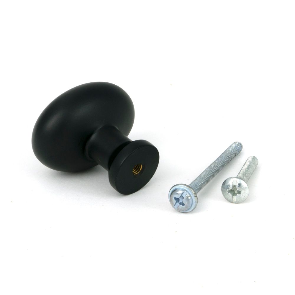 From The Anvil - Matt Black Moore Cabinet Knob - 38mm | Sku. 51252 | Trade Door Handles.