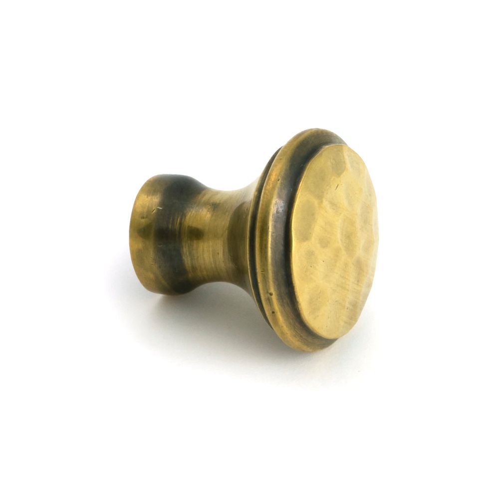 From The Anvil - Aged Brass Hammered Cabinet Knob - Small | Sku. 51283 | Trade Door Handles.