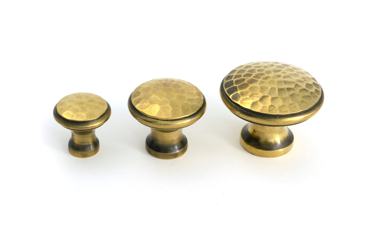 From The Anvil - Aged Brass Hammered Cabinet Knob - Small | Sku. 51283 | Trade Door Handles.