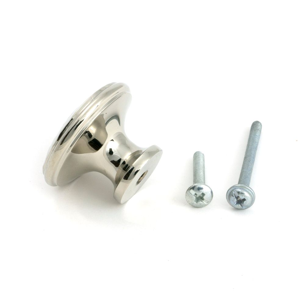 From The Anvil - Polished Nickel Hammered Cabinet Knob - Large | Sku. 51291 | Trade Door Handles.