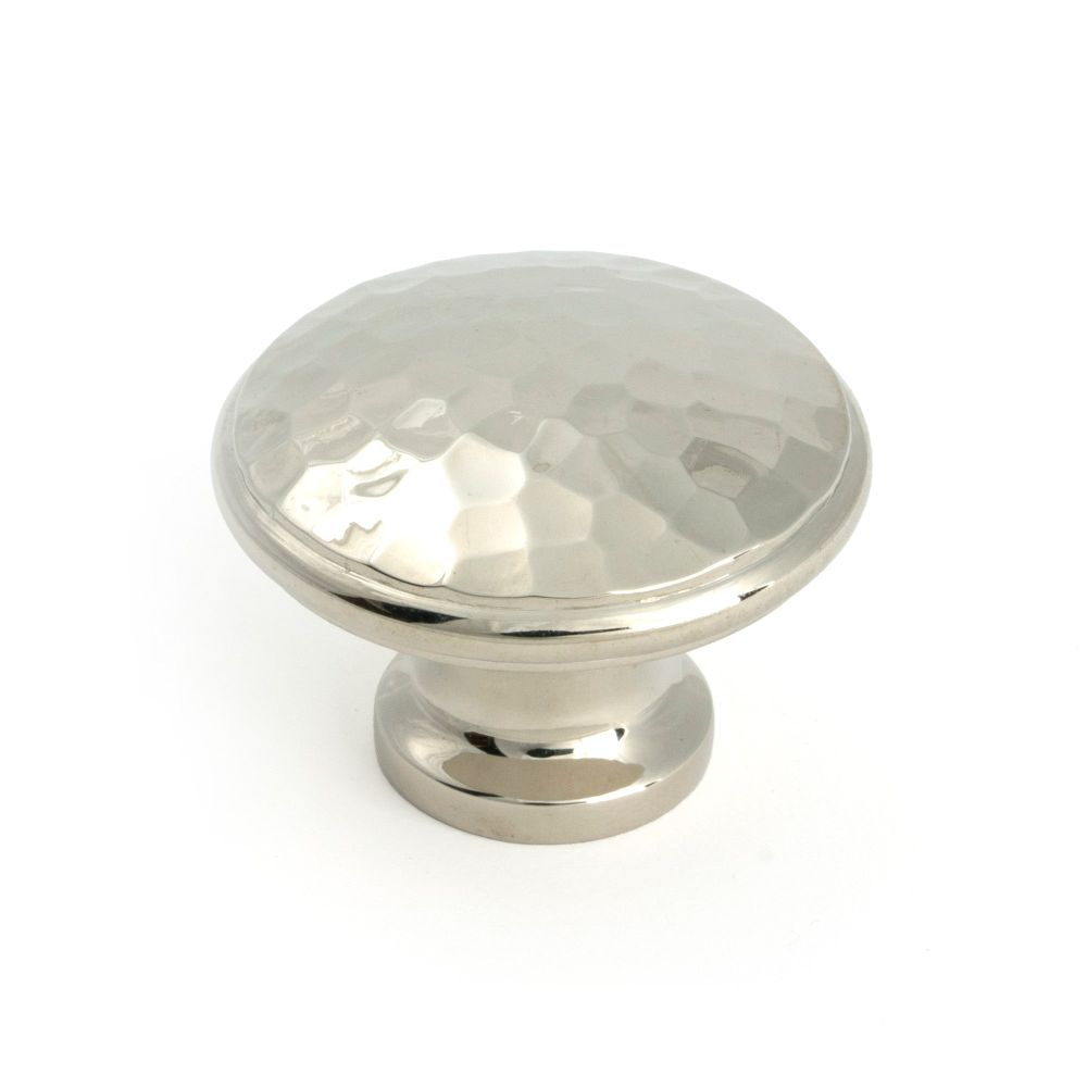 From The Anvil - Polished Nickel Hammered Cabinet Knob - Large | Sku. 51291 | Trade Door Handles.