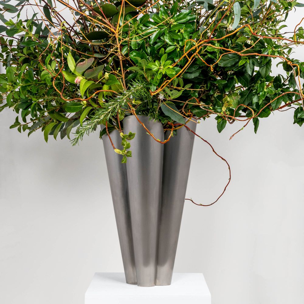 From The Anvil - Satin Marine SS (316) 30cm Flora Pot (Drainage holes) | Sku. 51318 | Trade Door Handles.