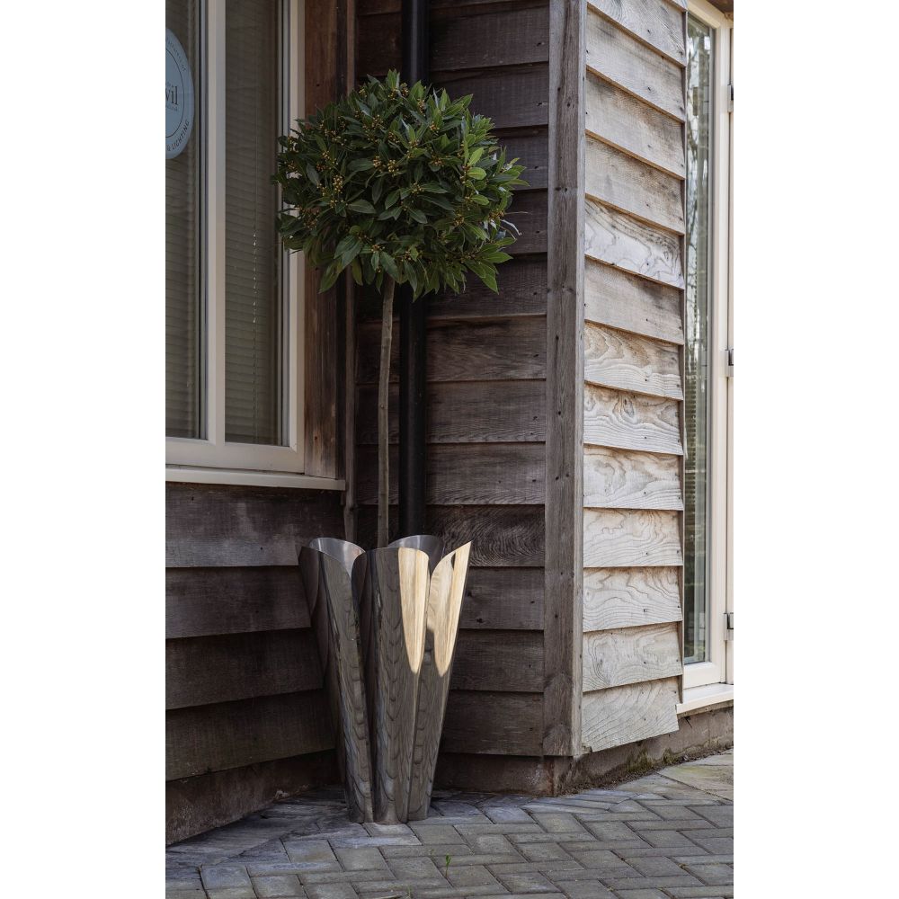 From The Anvil - Polished Marine SS (316) 40cm Flora Pot (Drainage holes) | Sku. 51321 | Trade Door Handles.