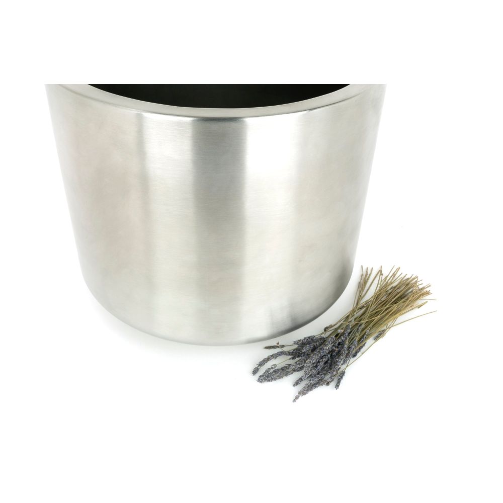 From The Anvil - Satin Marine SS (316) 28cm Newlyn Pot (Drainage holes) | Sku. 51322 | Trade Door Handles.