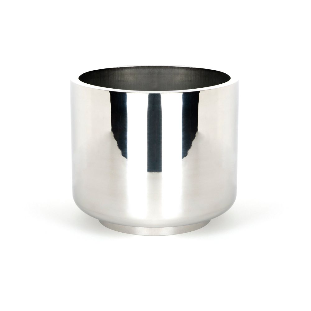 From The Anvil - Polished Marine SS (316) 28cm Newlyn Pot (Drainage holes) | Sku. 51323 | Trade Door Handles.
