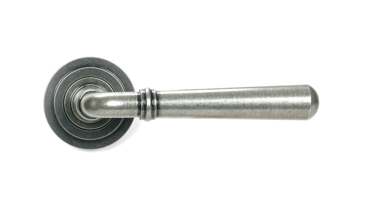 From The Anvil - Pewter Newbury Lever on Rose Set (Art Deco) - Unsprung | Sku. 51331 | Trade Door Handles.