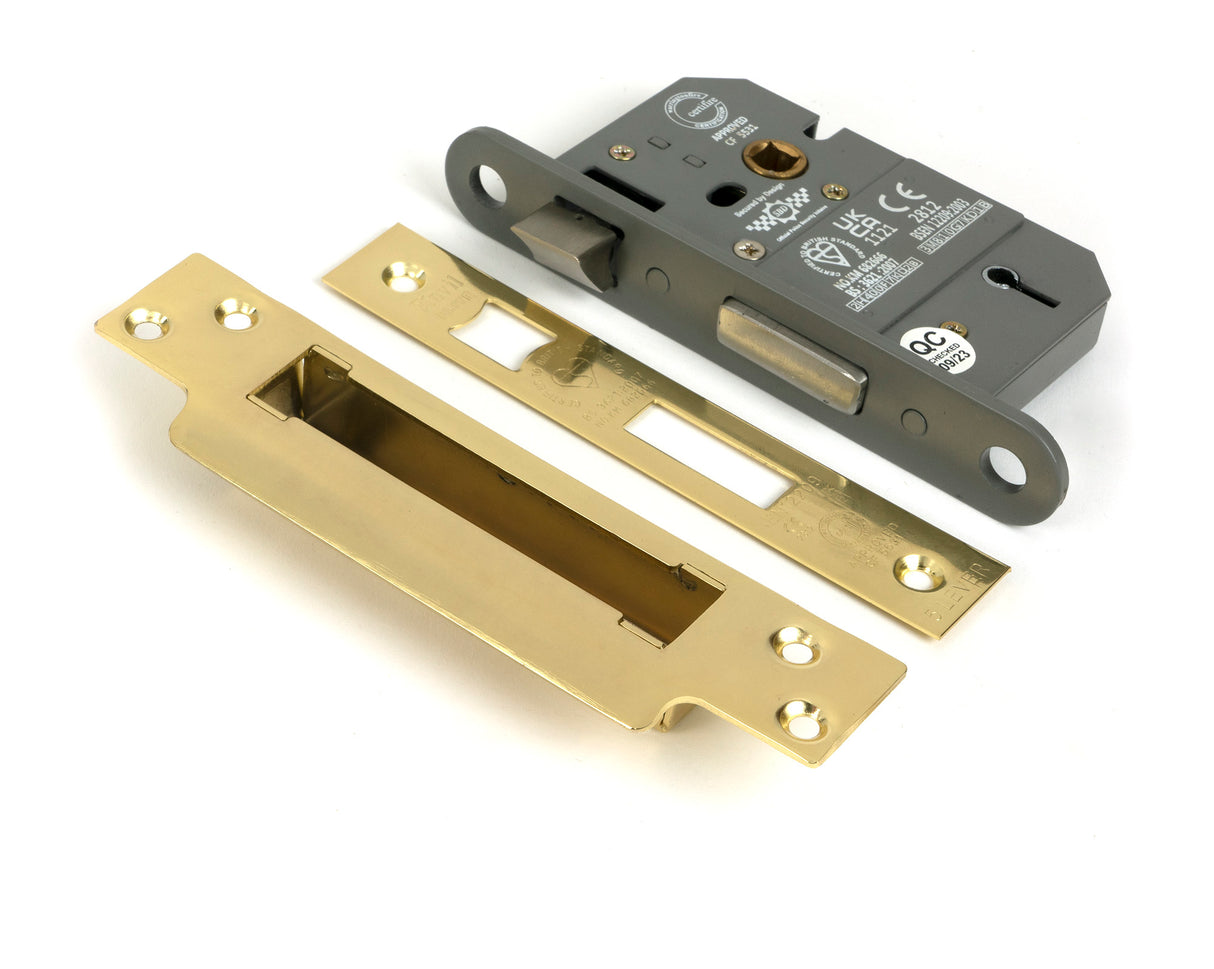 From The Anvil - Polished Brass 2.5" 5 Lever BS Sash Lock | Sku. 51335 | Trade Door Handles.