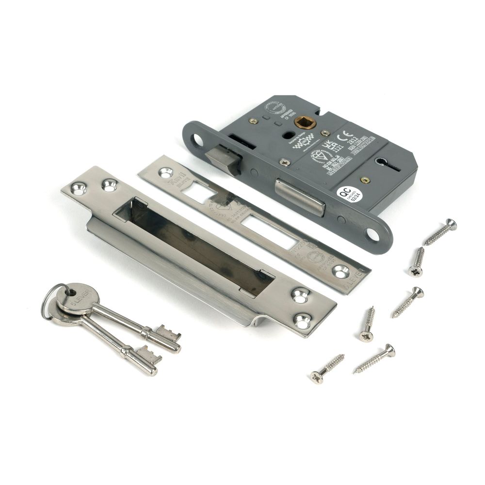 From The Anvil - Polished Chrome 3" 5 Lever BS Sash Lock | Sku. 51349 | Trade Door Handles.