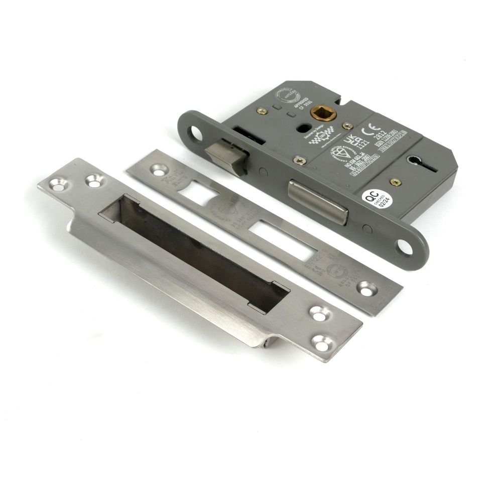 From The Anvil - Satin Chrome 3" 5 Lever BS Sash Lock | Sku. 51350 | Trade Door Handles.