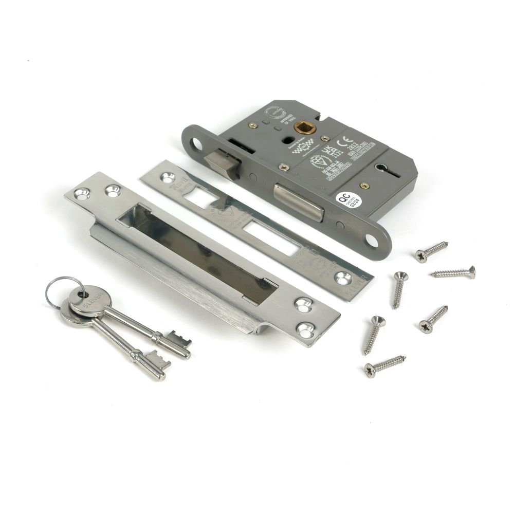 From The Anvil - Polished SS 3" 5 Lever BS Sash Lock | Sku. 51353 | Trade Door Handles.
