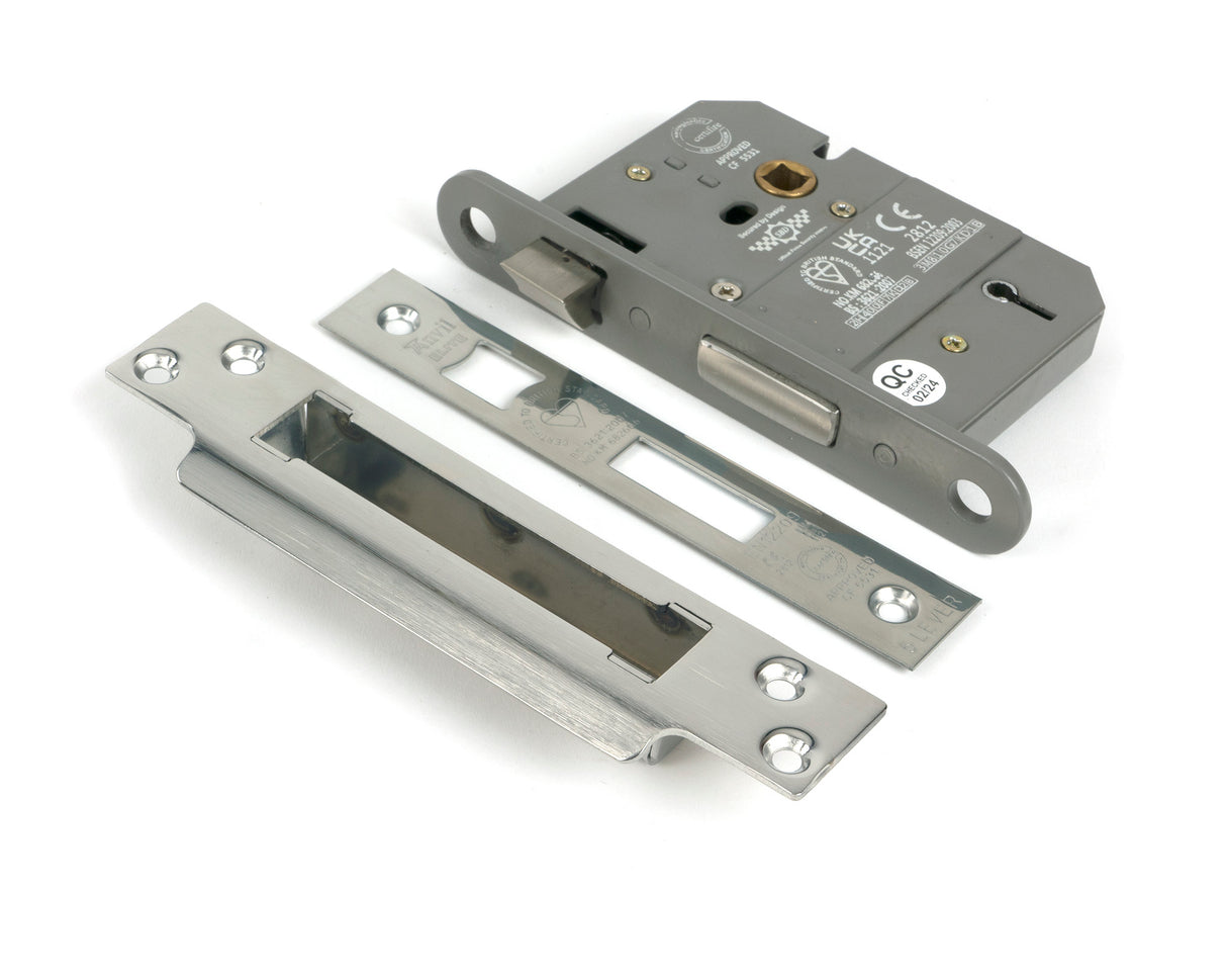 From The Anvil - Polished SS 3" 5 Lever BS Sash Lock | Sku. 51353 | Trade Door Handles.