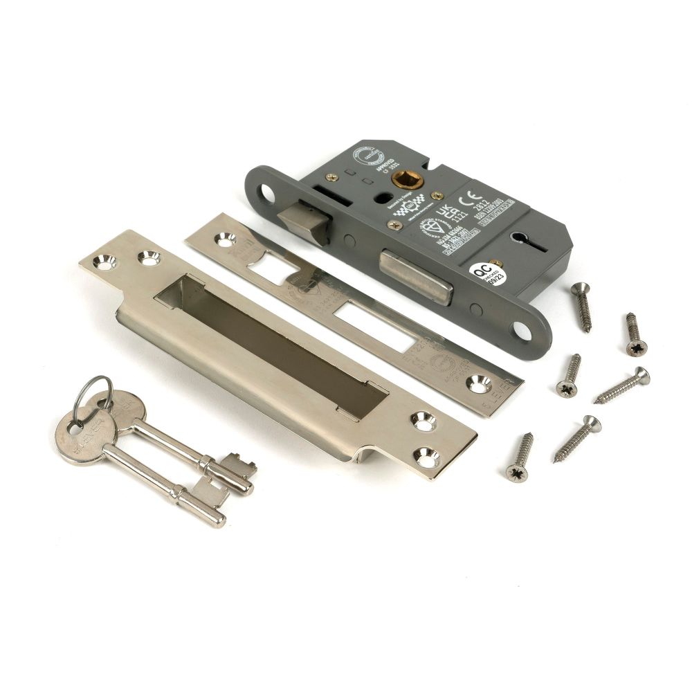 From The Anvil - Polished Nickel 2.5" 5 Lever BS Sash Lock KA | Sku. 51358 | Trade Door Handles.