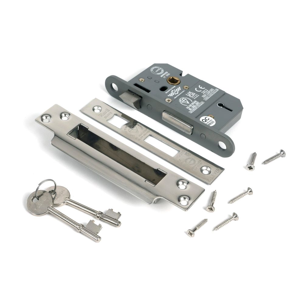 From The Anvil - Polished Chrome 2.5" 5 Lever BS Sash Lock KA | Sku. 51359 | Trade Door Handles.