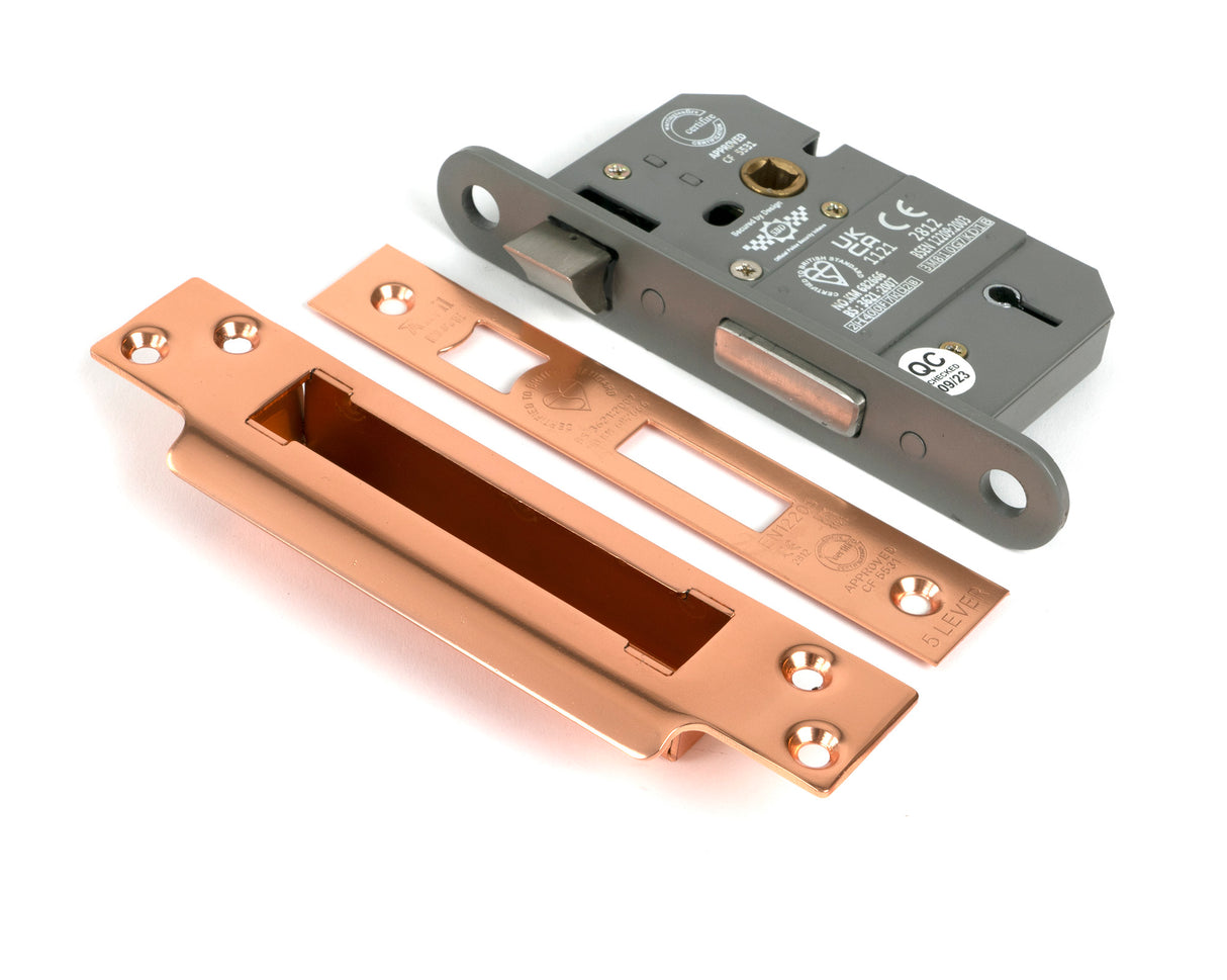 From The Anvil - Polished Bronze 2.5" 5 Lever BS Sash Lock KA | Sku. 51362 | Trade Door Handles.