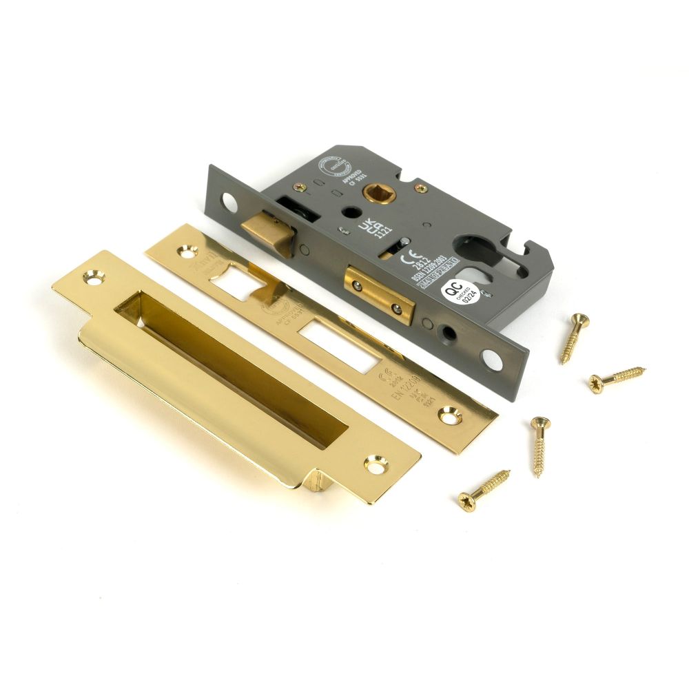 From The Anvil - Polished Brass 2.5" Euro Profile Sash Lock | Sku. 51375 | Trade Door Handles.