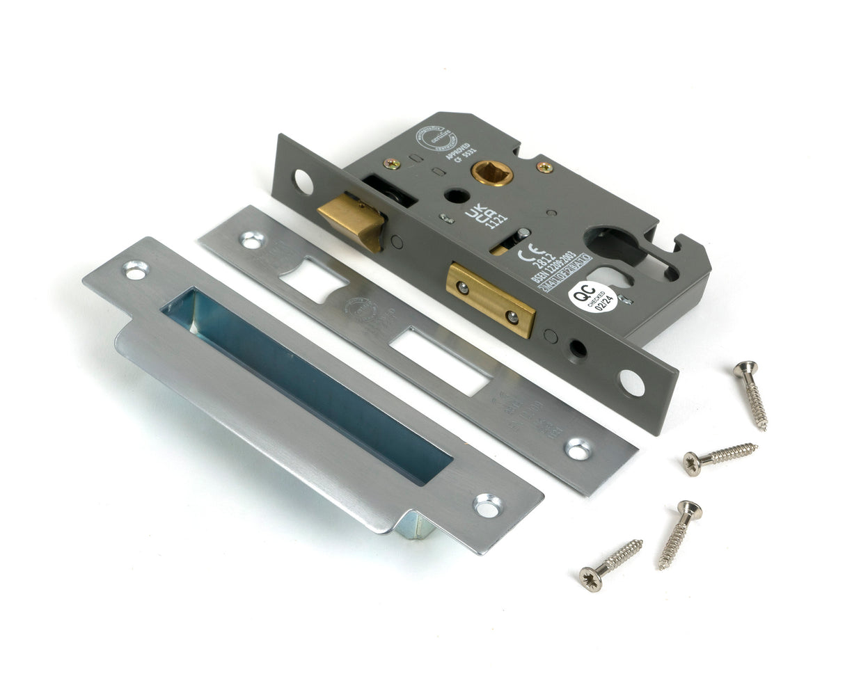 From The Anvil - Satin Chrome 2.5" Euro Profile Sash Lock | Sku. 51380 | Trade Door Handles.