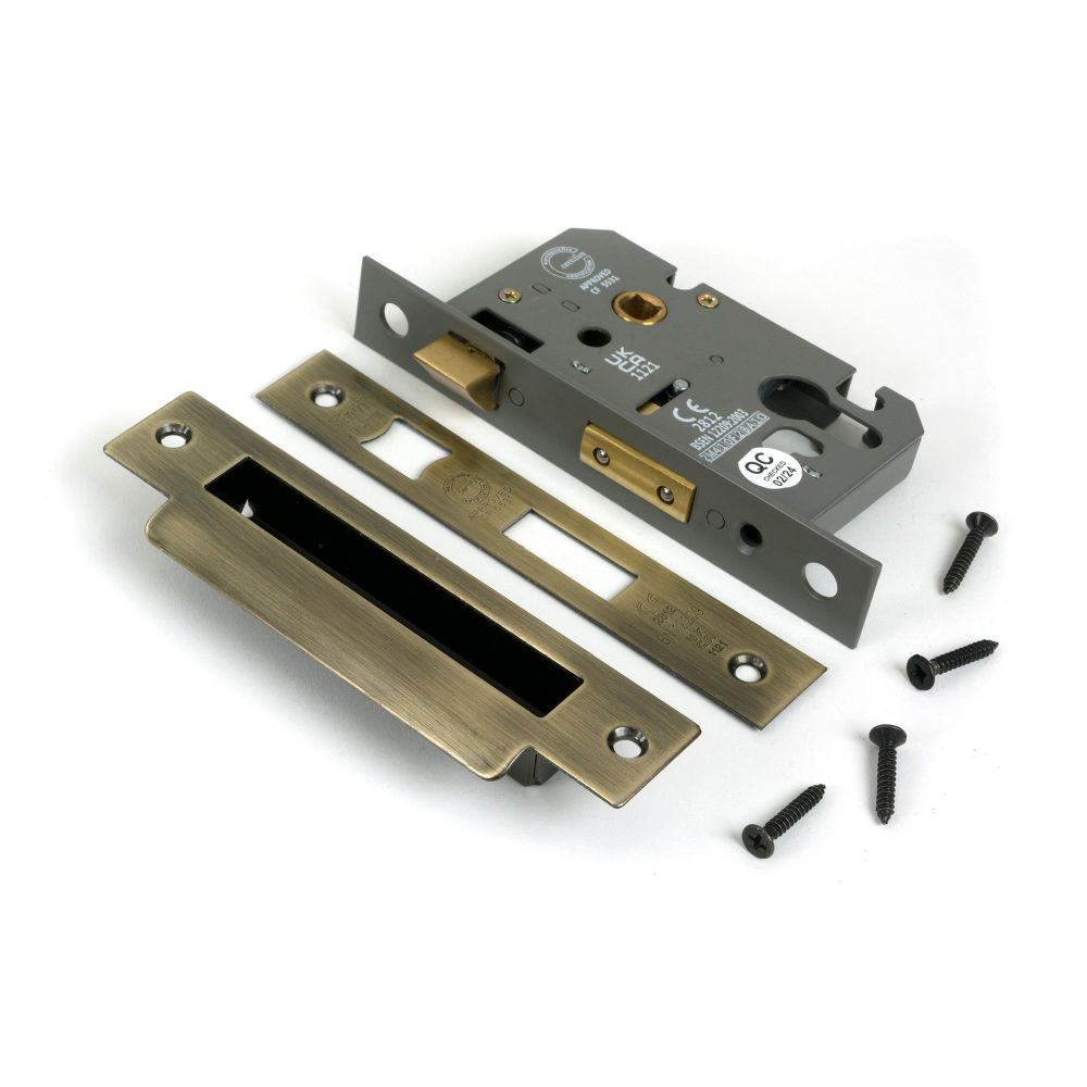 From The Anvil - Aged Brass 3" Euro Profile Sash Lock | Sku. 51386 | Trade Door Handles.