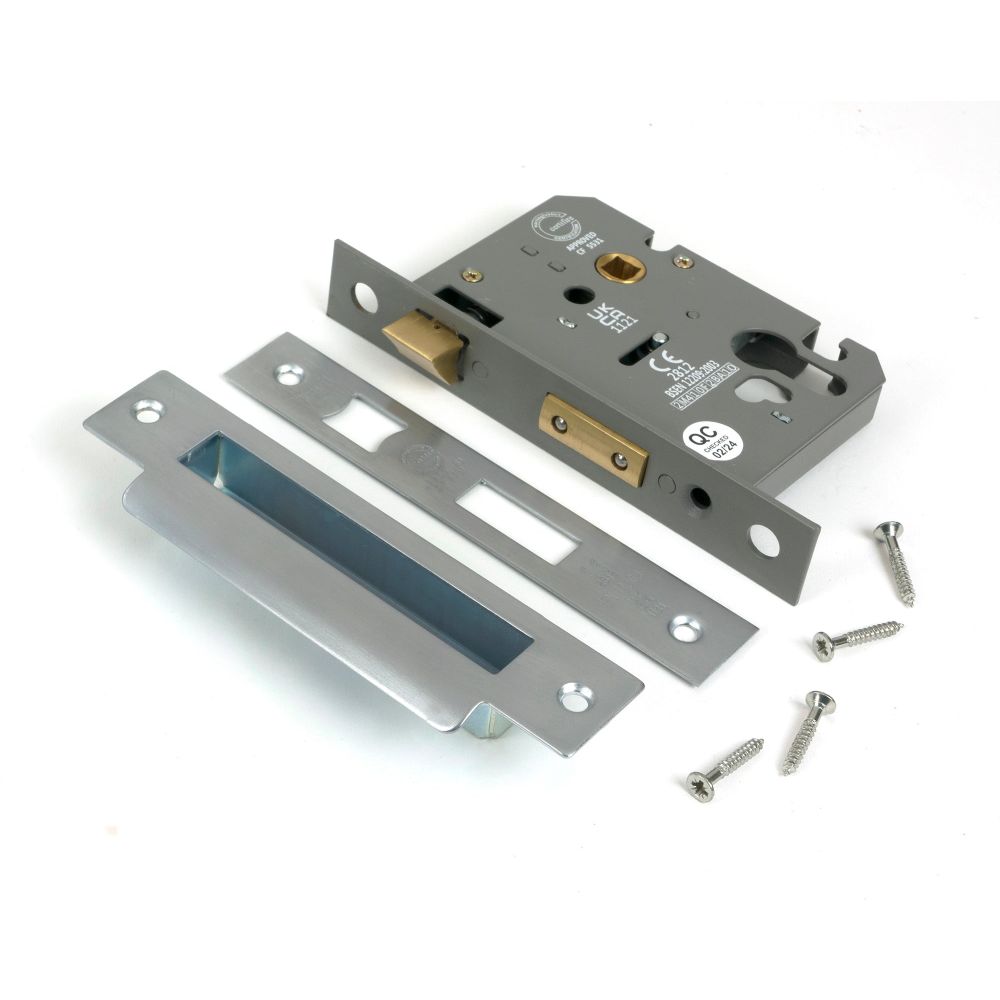 From The Anvil - Satin Chrome 3" Euro Profile Sash Lock | Sku. 51390 | Trade Door Handles.
