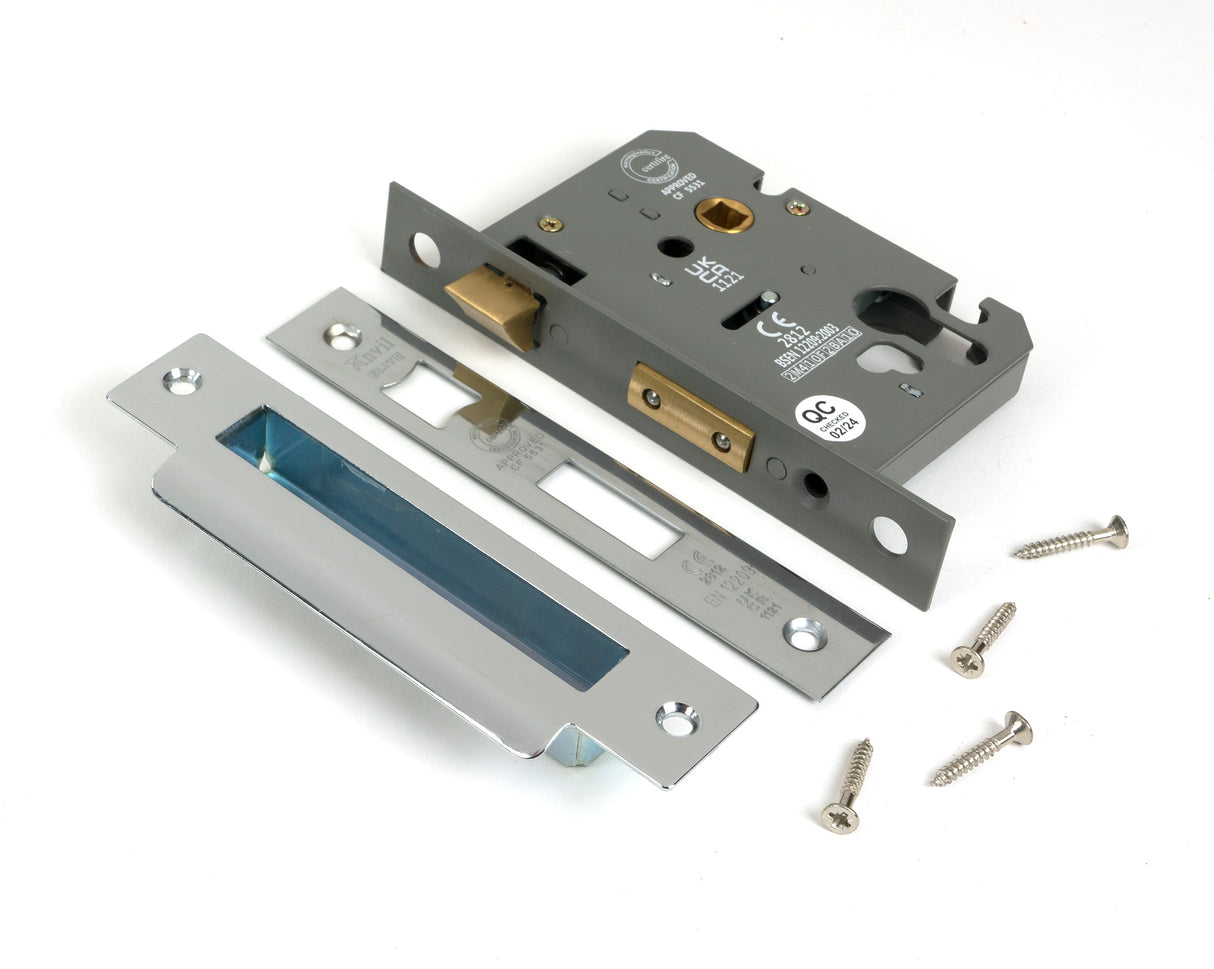 From The Anvil - Polished SS 3" Euro Profile Sash Lock | Sku. 51393 | Trade Door Handles.